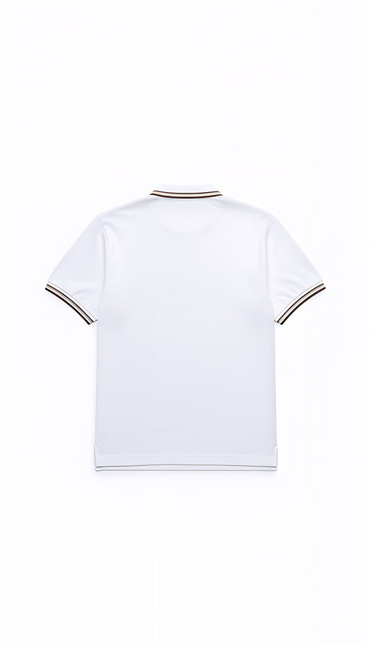 Alkaid Heavyweight 240 GSM White Polo | Structured Cotton Blend | Superior Double Stitching