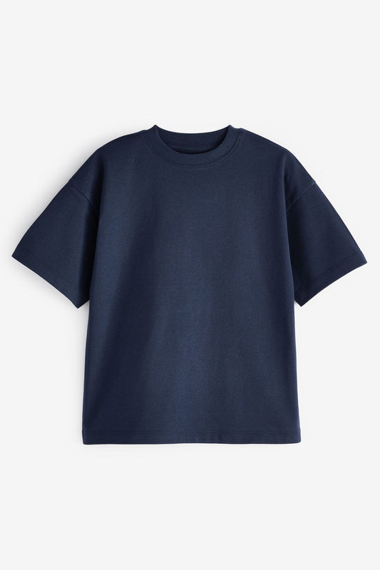 240 GSM navy blue Tee. Structured, Durable, Bio-Wash Soft.